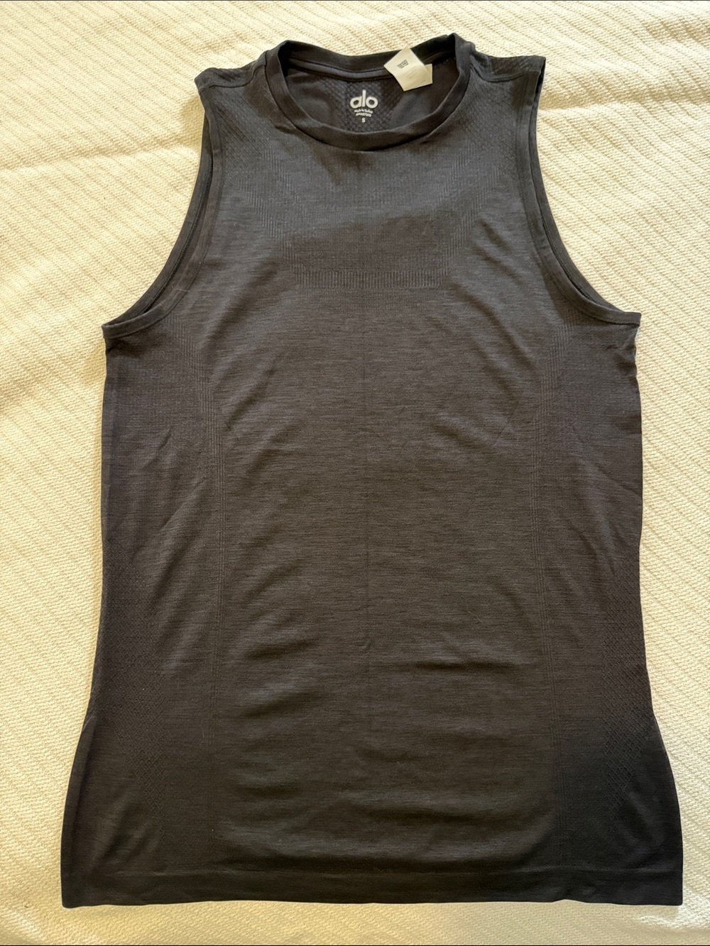 ALO Yoga Black Sleeveless Crew Tank
